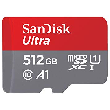 SanDisk 512GB Ultra MicroSDXC UHS-I Memory Card with Adapter - C10, U1, Full HD, A1, Micro SD Card - Sdsquar-512G-GN6MA