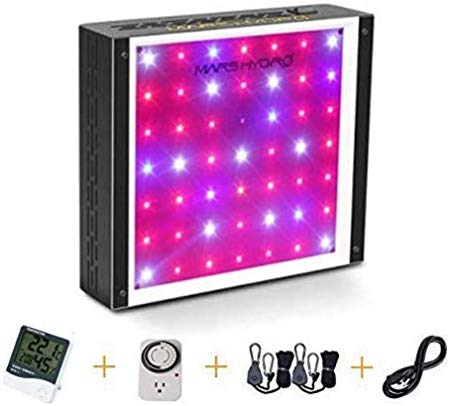 MARS HYDRO ECO 300W LED Grow Lights Full Spectrum for Indoor Plants Hydroponic with Humidifier Thermometer Growing Hangers Timer Veg and Flower with Daisy Chain Connection