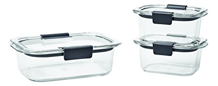 Rubbermaid Brilliance Food Storage Container, BPA-free Plastic, 6-piece Set, Clear