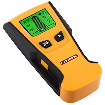 Floureon TH-210 3 in 1 Backlight Stud Metal AC Live Wire Finder Electronic Stud Wall Finder Detector Scanner, Yellow