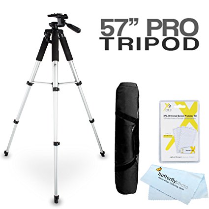 57" Tripod Kit For The Canon SX510 HS, SX520 HS, SX720 HS, S120, SX500 IS, SX280 HS, SX150 IS, SX400 IS, G12, G1 X, G1X, SX50 HS, G15, G16, SX60 HS, G3 X, G1X Mark II, G9 X, G5 X, G7 X, G7 X Mark II Digital Camera