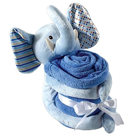 Hudson Baby Plush Animal & Blanket, Blue
