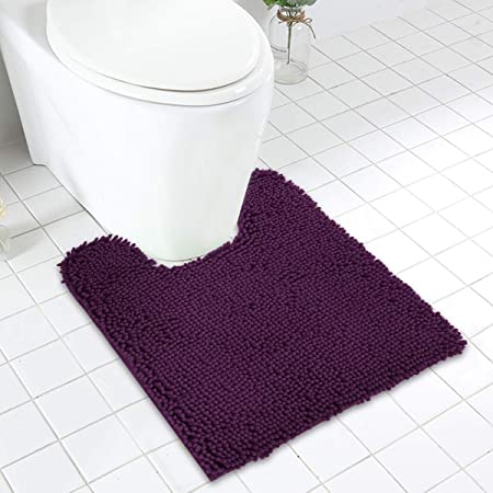 MAYSHINE Contour Bath Rugs / Non Slip / Soft / Absorbent Water / Dry Fast / Machine-Washable ( 20x24 Inches Plum )