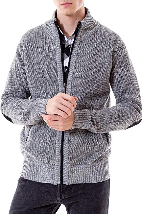 WuhouPro Men's Quarter Zip Sweaters with Fleece