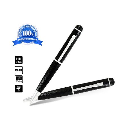 IBSOUND Premium Video Recorder Metal Pen - Hidden Camera with Voice Recording - Pinhole HD Camcorder - 4GB Micro SD Card Included