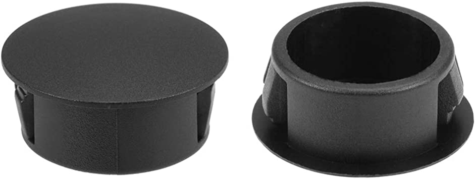 uxcell Hole Plugs Black Plastic 22mm(7/8-inch) Snap in Locking Hole Tube(21.5-22mm) Steel Furniture Fencing Post Pipe Insert End Caps for Fitness Equipment 25 Pcs