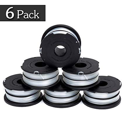 FutureWay String Trimmer Replacement Spool Line 0.065” GH700 GH710 GH750, Dual Line Weed Trimmer Spool 36ft Compatible with Black Decker DF-065, Cordless Trimmer Edger Replacement #90517175 (6 PCS)