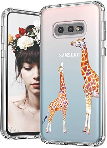 MOSNOVO Galaxy S10e Case, Cute Giraffe Printed Pattern Clear Design Transparent Plastic Hard Back Case with TPU Bumper Protective Case Cover for Samsung Galaxy S10e