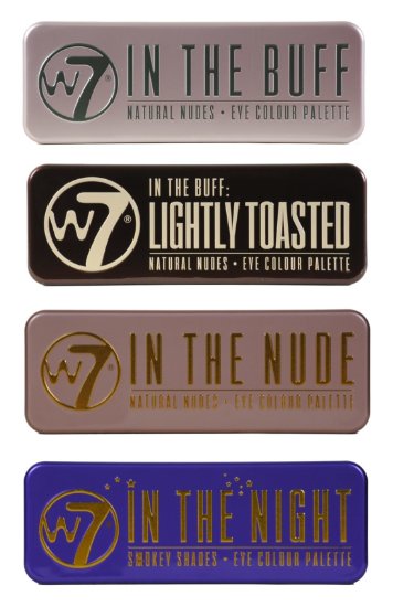 W7s Ultimate Eyeshadow Collection with Natural Nudes and Smokey Shades -  Four Gorgeous 12-in-1 palette sets In The Buff  In The Nude  In The Night  Lightly Toasted