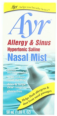 Ayr Allergy & Sinus Hypertonic Saline Nasal Mist, 1.69 Ounce Spray Bottle