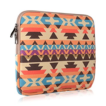 Qishare Orange Grain 13" 13.3" Bohemian Style Canvas Fabric Netbook / Laptop / Notebook Computer / MacBook Air Sleeve Case Bag Cover