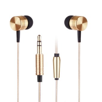 Zoukfox Ws650 High Quality Headphones Gold-plated 35 Mm Wired Earphone Original Headphone with Noise Isolating Sports Earbuds for Iphone Ipadsamsungandroid Cellphonetablet Pcgold