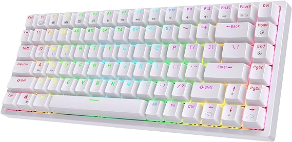 RK ROYAL KLUDGE RK84 Wireless Bluetooth/2.4Ghz 75% RGB Mechanical Gaming Keyboard, Three Modes Connectable Keyboard with Hot-Swappable Tactile Brown Switch