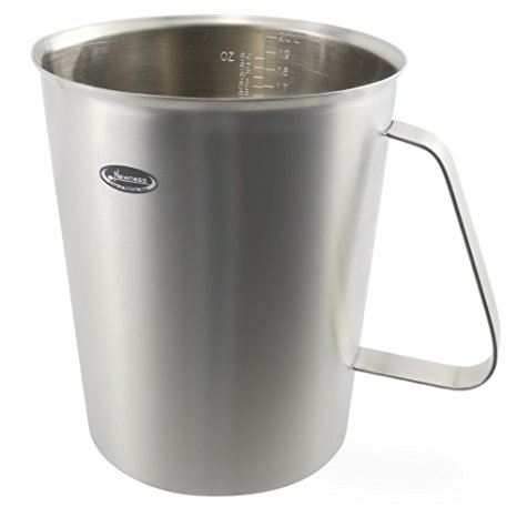 Measuring Cup, Newness Stainless Steel Measuring Cup with Marking with Handle, 64 Ounces (2.0 Liter, 8 Cup)