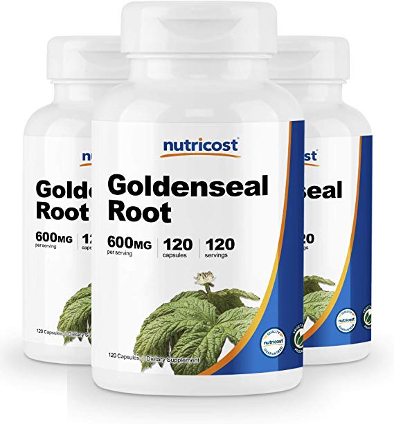 Nutricost Goldenseal Root 600mg, 120 Capsules (3 Bottles) - Non-GMO, Gluten Free, Veggie Caps