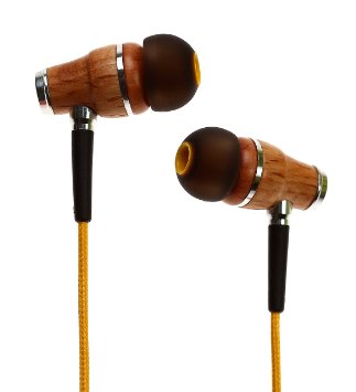 Symphonized NRG Premium Genuine Wood In-ear Noise-isolating Headphones with Mic Deep Yellow