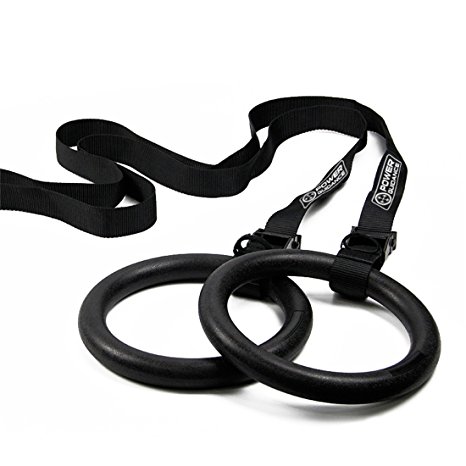 POWER GUIDANCE Gymnastic Rings with Straps - Olympic Gym Rings for Upper Body Strength & Bodyweight Excercising, Suspension Training - Maximum Load: 600 LBS