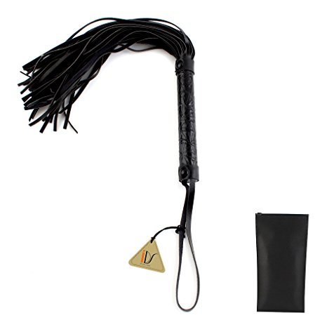 IDS Black 15.75" Adult PU Leather Handle Scattered Whip Sexual Toys Flirt Tools