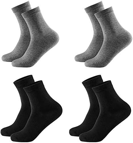 Cotton Bamboo Blend Women Socks Quarter Length Socks Athletic Odor-free Set of 4 Pairs Size 5-8