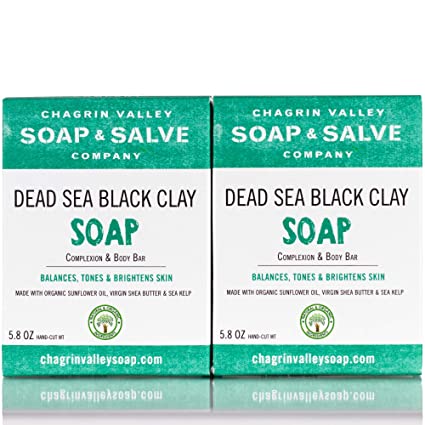 Chagrin Valley Soap & Salve - Organic Natural Soap Bar - Dead Sea Black Clay 2X Pack