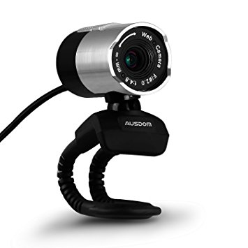 Ausdom Full HD 1080p Webcam Web Camera with Microphone, Sliver