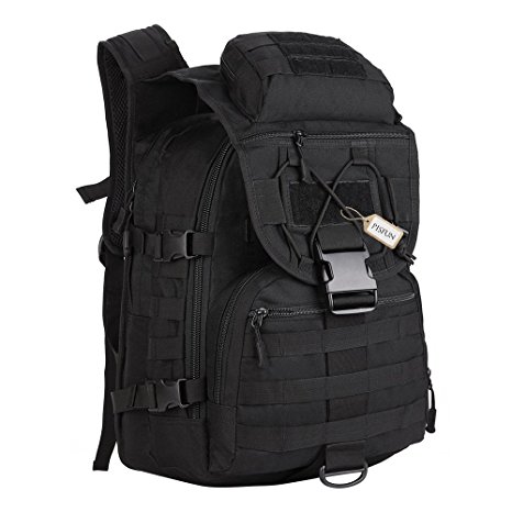 Pisfun Tactical Backpack 40L Camping Bags Waterproof Molle System Backpack Military 3P Tad Assault Travel Bag for Men Cordura