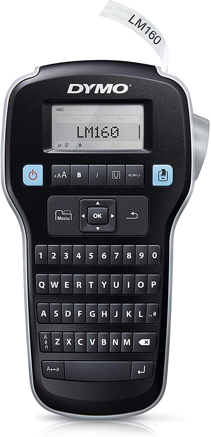 DYMO Label Maker | LabelManager 160 Portable Label Maker, Easy-to-Use, One-Touch Smart Keys, QWERTY Keyboard, Large Display, for Home & Office Organization (Renewed)