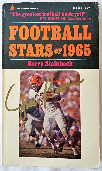 Jim Brown Signed 4.25x7 'Football Stars of 1965' Softcover Book JSA #P65045