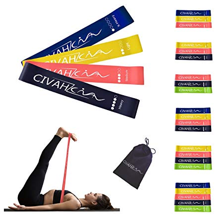 CIVAH Resistance Loop Bands Natural Latex Stretch Band Workout for hysical Therapy Pilates Yoga Rehab Sport Fitness Belt