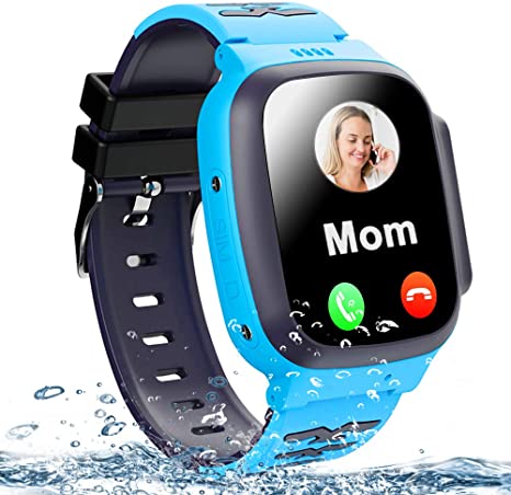 Kids Waterproof Smart Watch Phone GPS Tracker for Boys Girls Age 4-12, 1.44" Touch Screen Gizmo Smart Watches with 2 Way Call SOS Math Game Camera Alarm Clock Flashlight