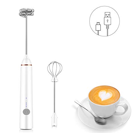 CUSIBOX Handheld Milk Frother & Whisk with Rechargeable Battery and 3 Whisking Speeds for Coffee, Latte, Cappuccino, Hot Chocolate