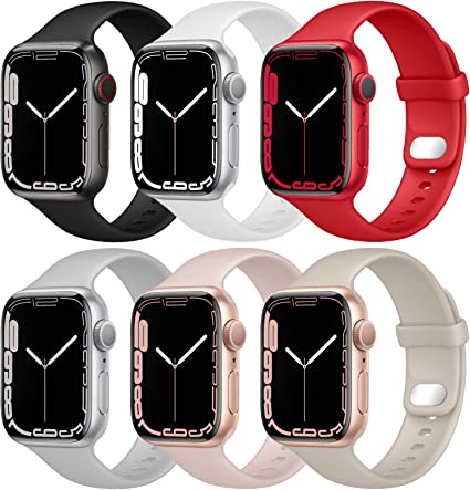 NUKELOLO Sport Band Compatible with Apple Watch Bands 38mm 41mm 40mm 45mm 44mm 42mm, Soft Silicone Replacement Strap Compatible for iWatch Series SE 7 6 5 4 3 2 1 Women Men