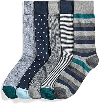 Amazon Essentials mens 5-Pack Patterned SocksCasual Sock