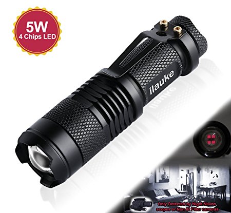 ilauke IR Lamp 850nm Zoomable 5W Infrared Flashlight Night Vision Hunting Torch