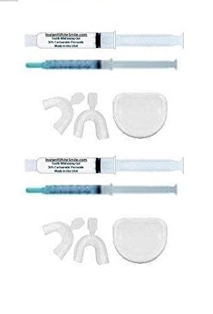 INSTANT WHITE SMILES 2 Deep Stain 36% Teeth Whitening Shield Kits with FCP Remineralizing Gels -The New Choice in Whitening Syringes-2 trays and 2 cases