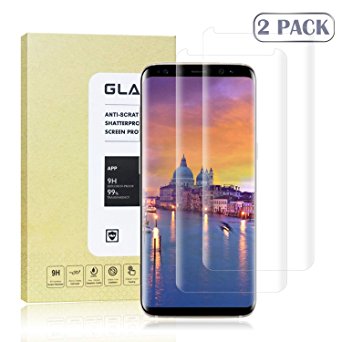 Galaxy S8 Screen Protector[2 pack],Auideas Screen Protector Fit Touch Accurate with Easy to Install For Samsung Galaxy S8.