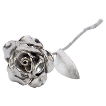 Tin Anniversary 10 Year Everlasting Rose - 100% Pure Casted Tin Great Anniversary Idea