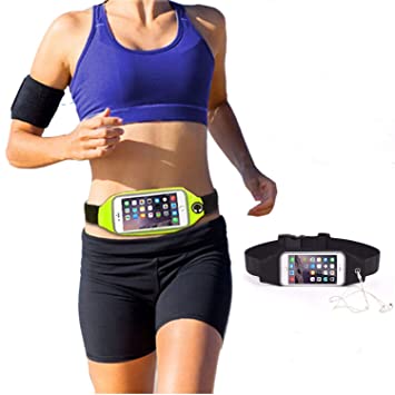 Veloz I Nylon I Running Belt Waist Pack I for All Phone Models I with 2 Compartment and Reflective Tape I for Hands Free Running, Exercise, Workouts, Travel