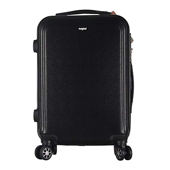 Cabin Case ABS Hard Shell Luggage Trolley Bag Super Lightweight 4 Wheel Spinning Suitcase 20" Black
