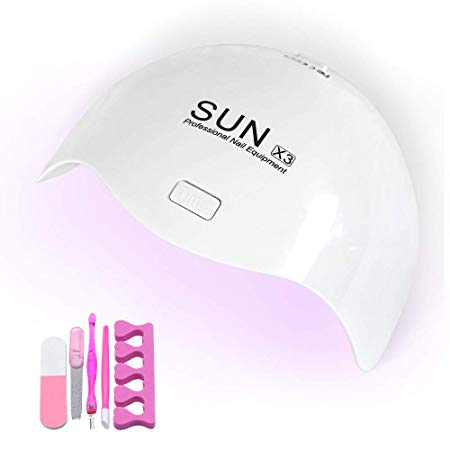 24W LED Nail Lamp,DIOZO Portable and Light Nail Dryer Low Heat Manicure/UV Resin Curing Light with 15s 30s 45s 60s Timer