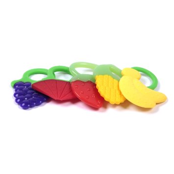 Baby Teether Toys for Teething Relief - 100 Safe Food Grade Silicone Non-Toxic FDA BPA Latex and Phthalate Free Fruit Teethers - Soothing Soft and Durable - 100 Money Back Guarantee