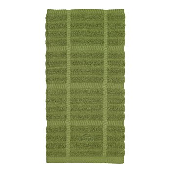 All-Clad Textiles 100-Percent Combed Terry Loop Cotton Kitchen Towel, Oversized, Highly Absorbent and Anti-Microbial, 17-inch by 30-inch, Solid Sage Green