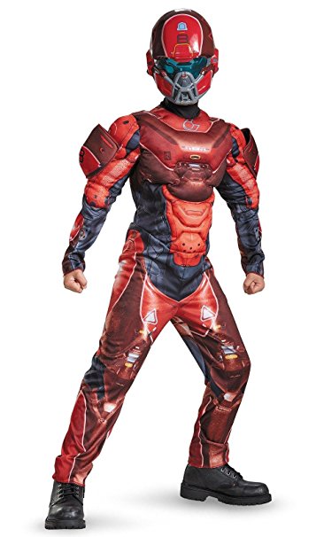Disguise Red Spartan Classic Muscle Halo Microsoft Costume, Large/10-12