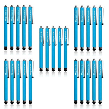 Touch Screen Stylus Pen, [Set of 25] [[Metallic Blue] Universal Capacitive Touch Screen Stylus/Styli Pen By MEGATRONIC for Apple iPhone, iPad, iPod, Samsung Galaxy, Android, Motorola, Blackberry, HTC, Nokia, Sony Playstation, PSP and Other Capacitive Touch Screens Smart Phones and Tablets - [CHEAPER THAN WHOLESALE]
