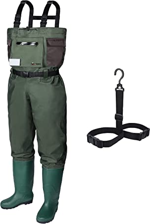 RUNCL Chest Waders with Boots, Fishing Waders for Men & Women, Waist-High Waders - Updated 400D Nylon Outer, Seamless Breathable Waterproof Tech - Bootfoot Waders for Fishing Fly Fishing Hunting