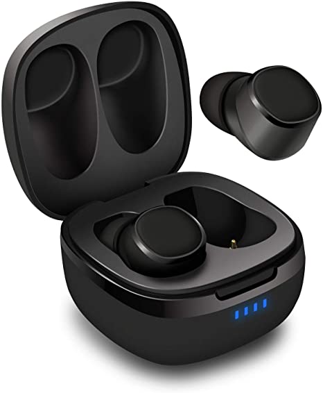 TWS Wireless Sports Earbuds - August EP800 Bluetooth 5.0 Earphones - IPX6 Waterproof/DSP Noise Reduction with Microphone / 25h Playtime/Stereo TWS Mini in Ear Earphones with Portable Charging Case