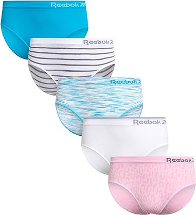 Reebok Girls' Underwear - Seamless Hipster Briefs (5 Pack)