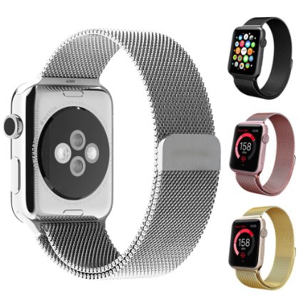 Apple Watch Band, EH HE 42mm Fully Magnetic Closure Milanese Clasp Mesh Loop Metal Bracelet Strap Bands for Apple Watch & Sport & Edition