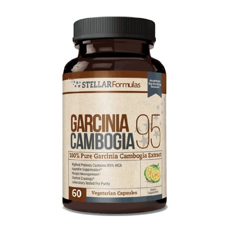 Stellar Formulas Garcinia Cambogia Extract 95 HCA Appetite Suppressant and Weight Loss Supplement 700mg 60 Count