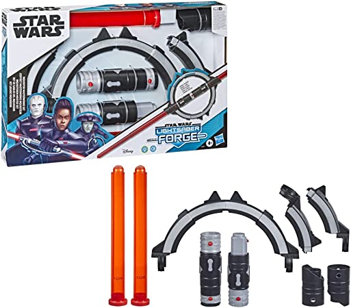 Star Wars Lightsaber Forge Inquisitor Masterworks Set Double-Bladed Electronic Lightsaber, Customizable Roleplay Toy for Kids Ages 4 and Up (F3807)